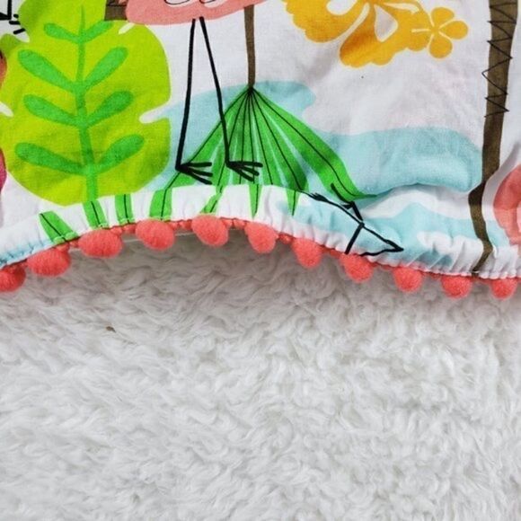 MUD PIE FLAMINGO TROPICAL CAFTAN POM POM TRIM 5T - Picture 4 of 11